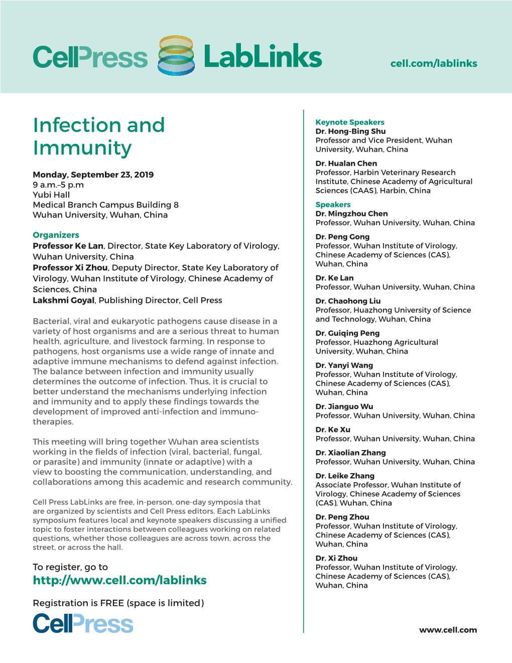 Infection and Immunity Usually Professor, Wuhan Institute of Virology, Determines the Outcome of Infection