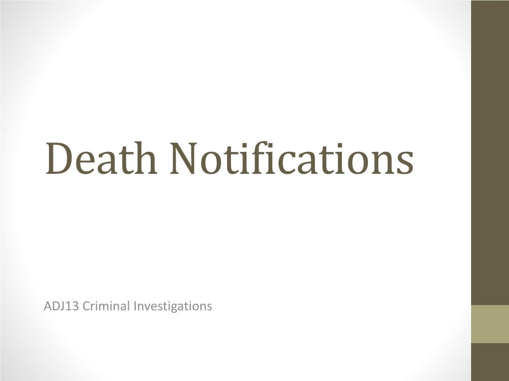 Death Notifications