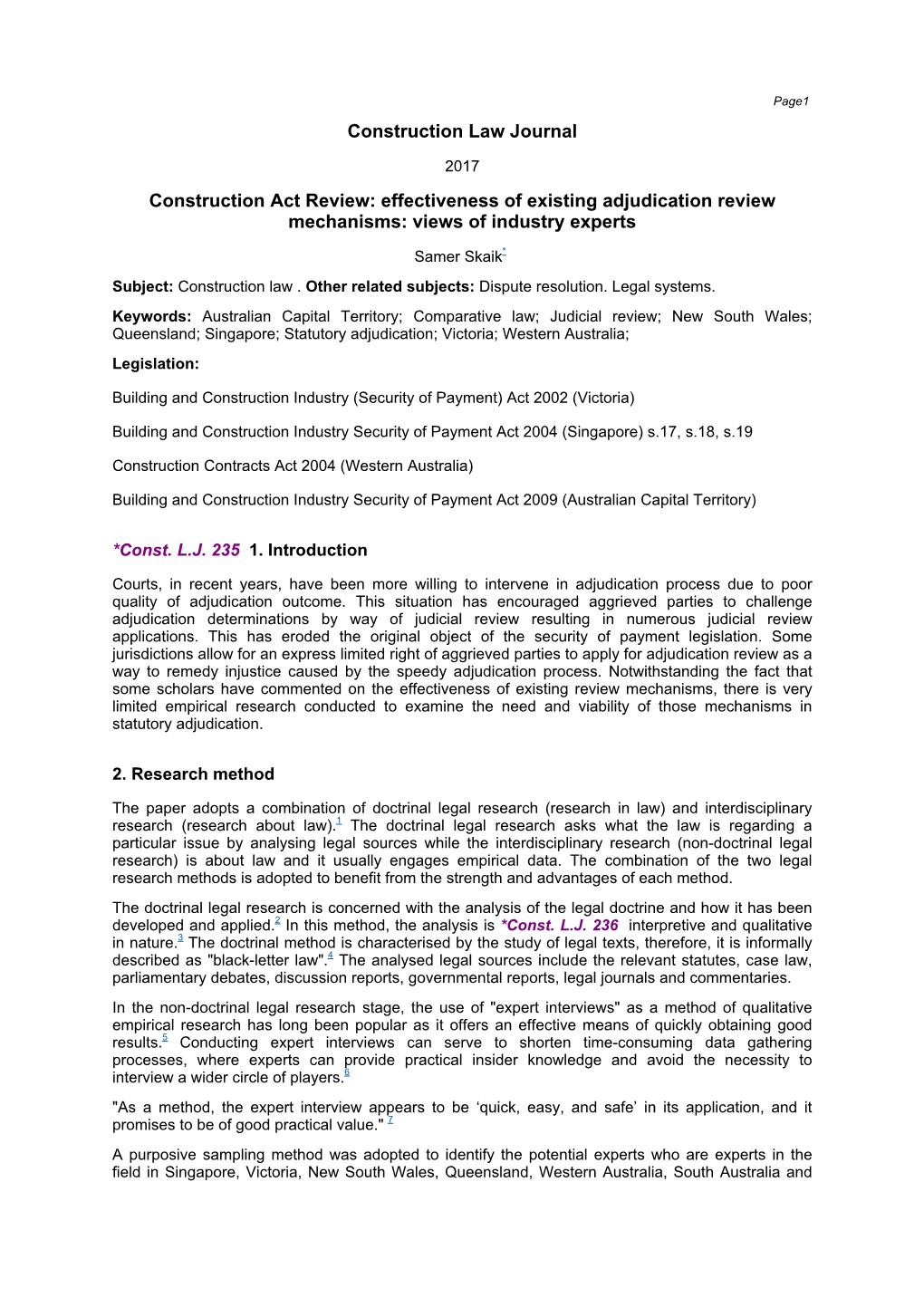 Effectiveness of Existing Adjudication Review Mechanisms: Views of Industry Experts