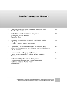 Panel 21 : Language and Literature