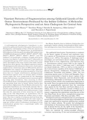 Vicariant Patterns of Fragmentation Among Gekkonid Lizards of The