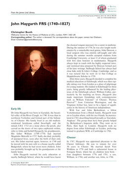 John Haygarth FRS (1740–1827)