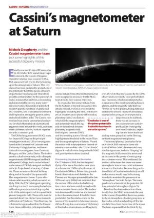 Cassini's Magnetometer at Saturn