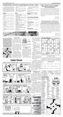 Comic Corner Healthy Dinners, You’Ll Enjoy the Recipes in My Pamphlet Barney Google and Snuffy Smith “Heloise’S Main Dishes and More.” It’S Easy to Get a Copy