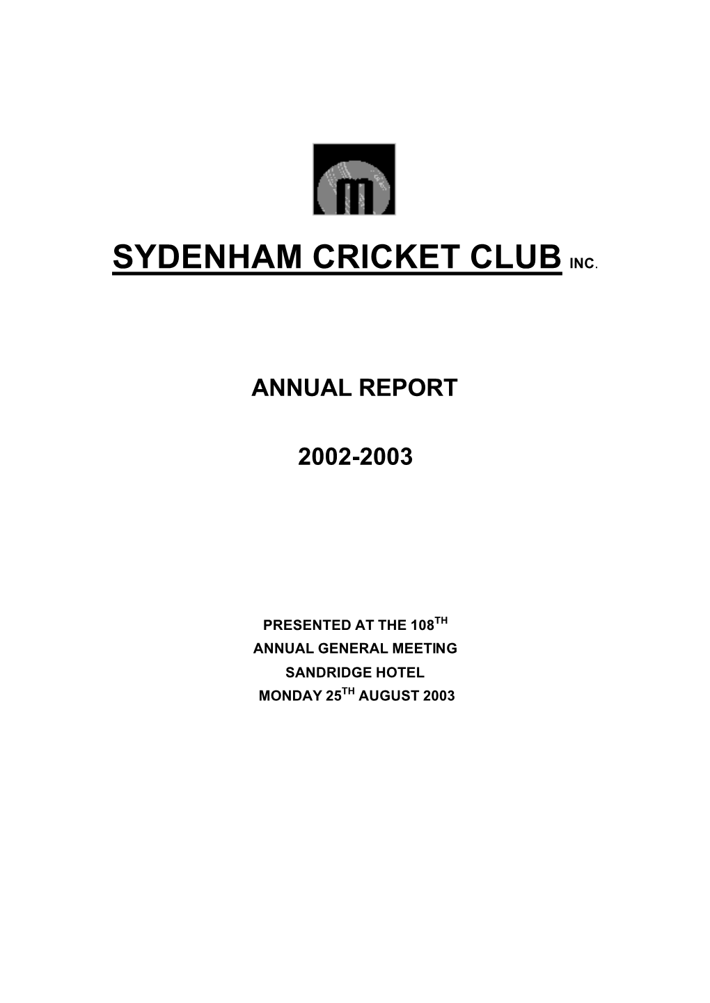 Sydenham Cricket Club Inc