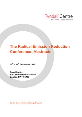 The Radical Emission Reduction Conference: Abstracts