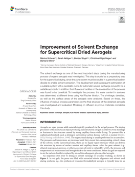 Improvement of Solvent Exchange for Supercritical Dried Aerogels