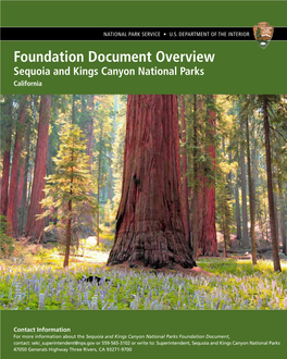 Foundation Document Overview, Sequoia and Kings Canyon