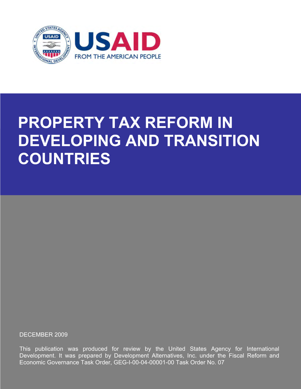 Property Tax Reform in Developing and Transition Countries