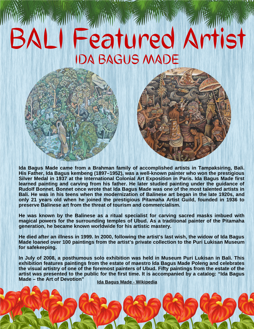 BALI Featured Artist IDA BAGUS MADE