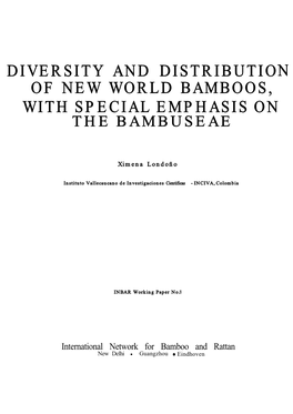 Diversity and Distribution of New World Bamboos, with Special Emphasis on the Bambuseae