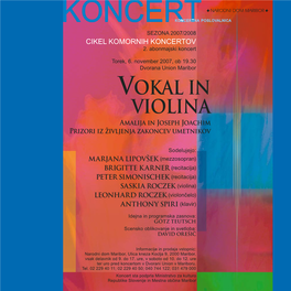 Vokal in Violina Amalija in Joseph Joachim Prizori Iz Življenja Zakoncev Umetnikov