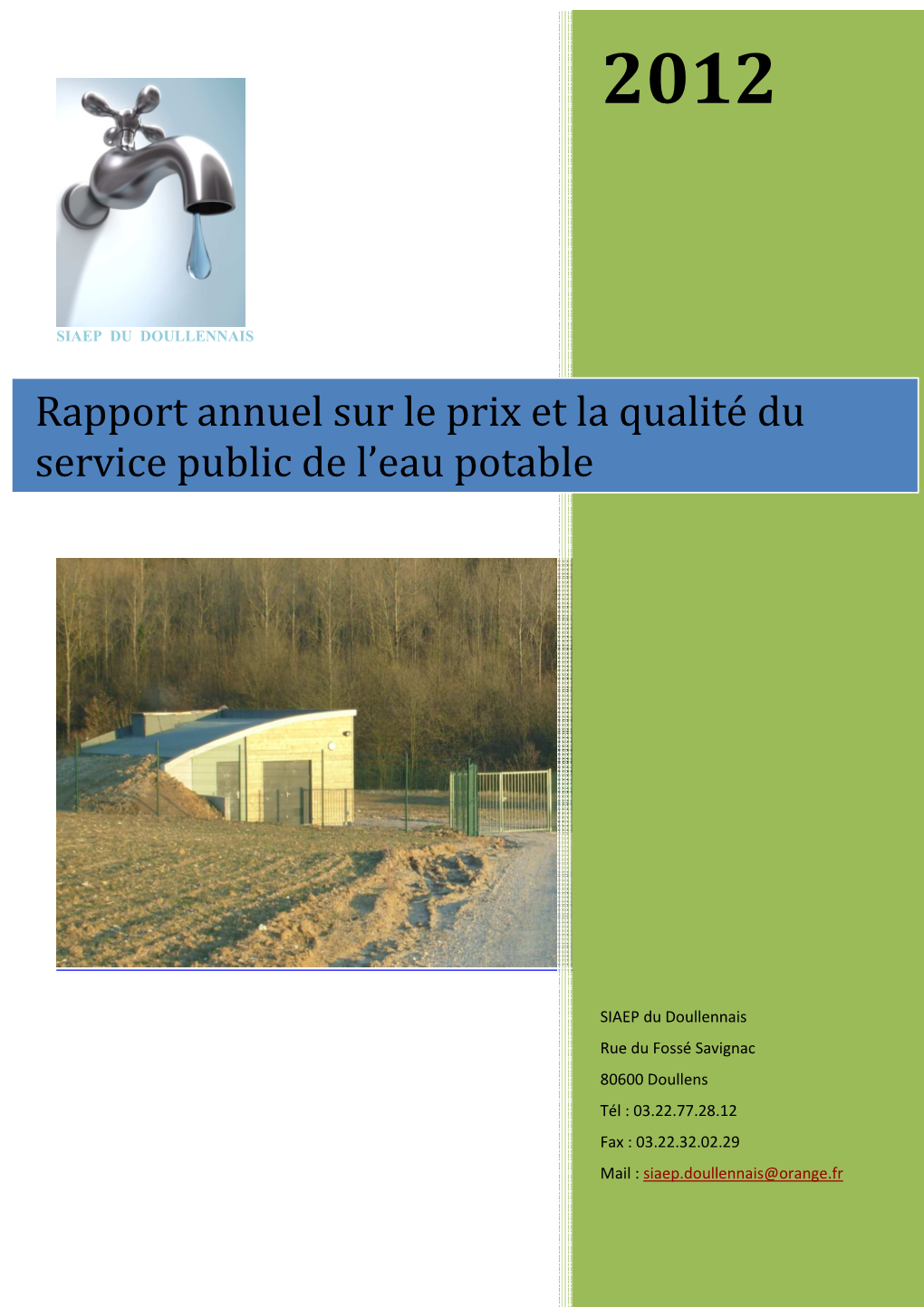 Rapport Eau 2012