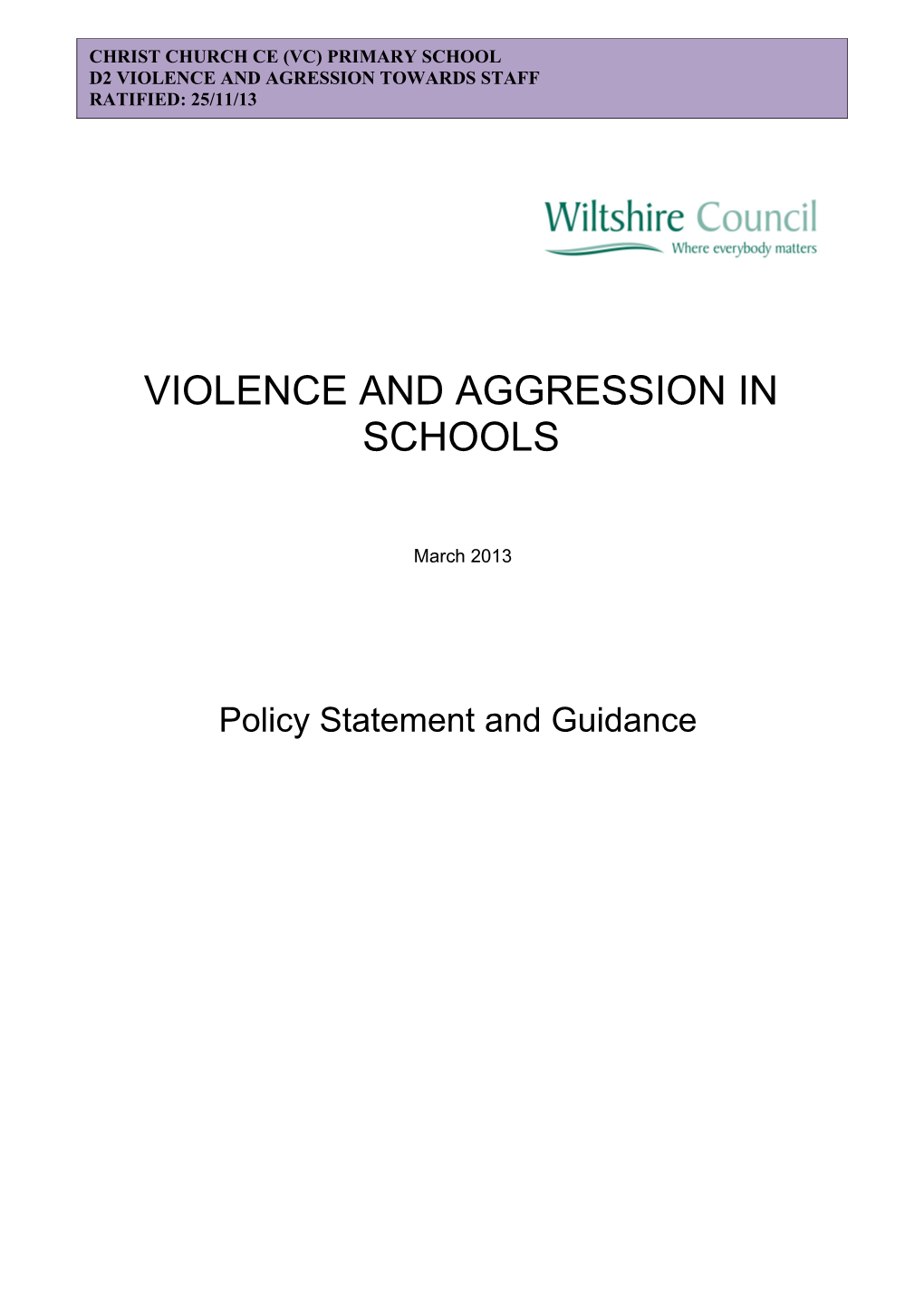 Violence and Aggression in Schools