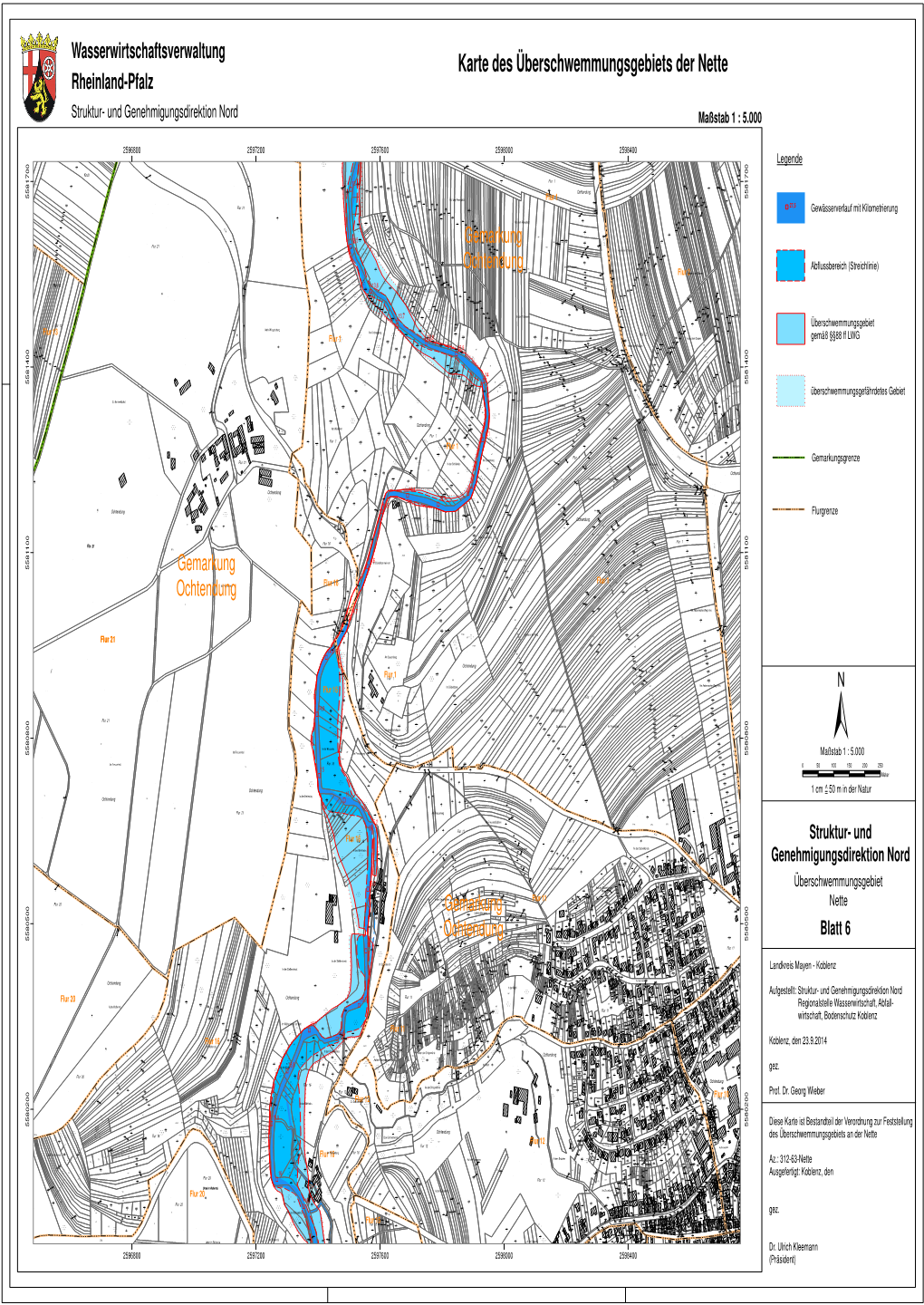 Karte Des Überschwemmungsgebiets Der Nette Rheinland-Pfalz