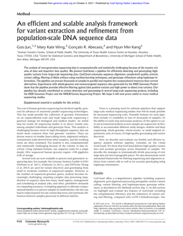 An Efficient and Scalable Analysis Framework for Variant Extraction and Refinement from Population-Scale DNA Sequence Data