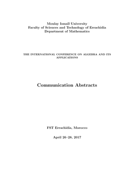 Communication Abstracts