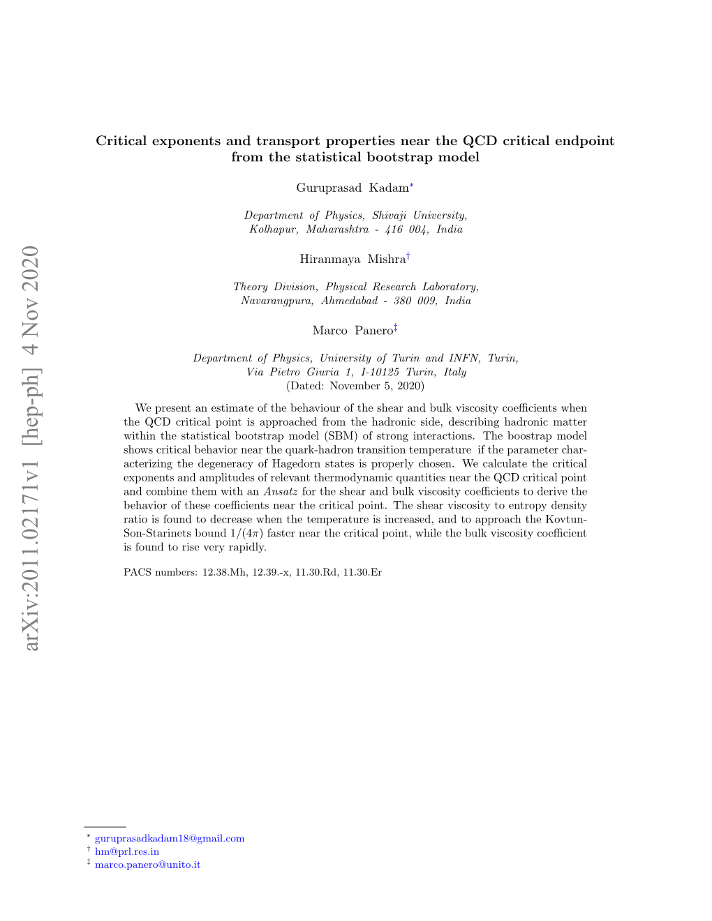 Critical Exponents and Transport Properties Near the QCD Critical Endpoint from the Statistical Bootstrap Model