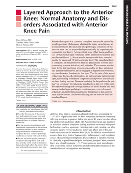 Layered Approach to the Anterior Knee