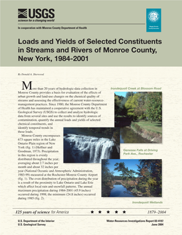Loads and Yields of Selected Constituents in Streams and Rivers of Monroe County, New York, 1984-2001