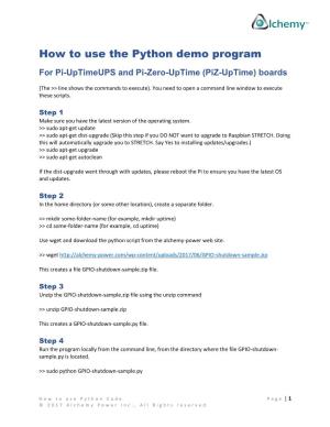 Pi-Uptimeups How to Use Python