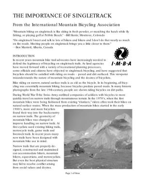 THE IMPORTANCE of SINGLETRACK from the International Mountain Bicycling Association