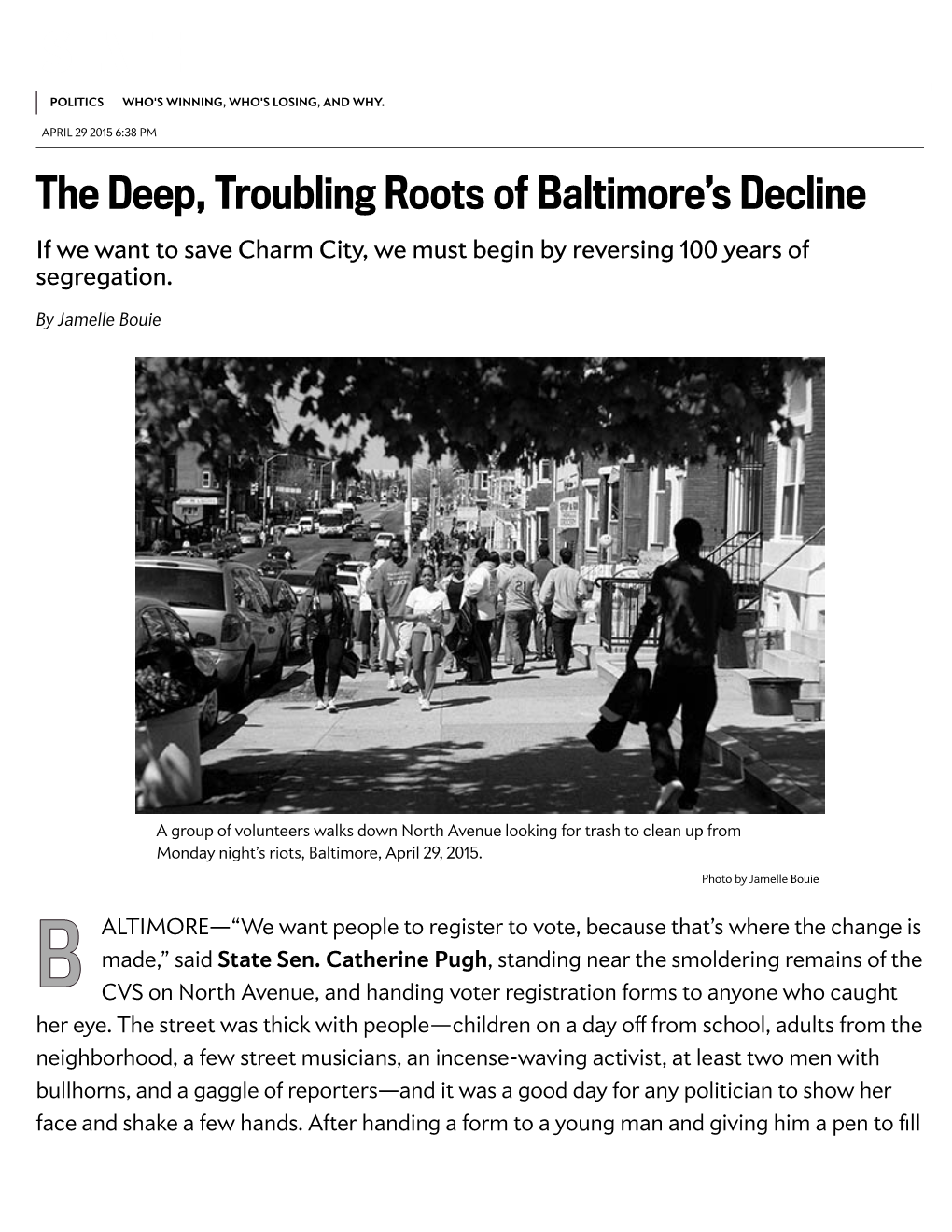 The Deep, Troubling Roots of Baltimore's Decline