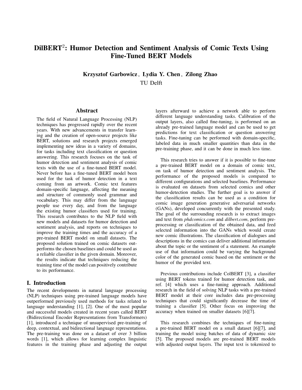 Humor Detection and Sentiment Analysis of Comic Texts Using Fine-Tuned BERT Models