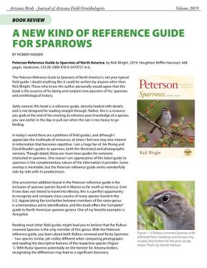 A New Kind of Reference Guide for Sparrows by Homer Hansen