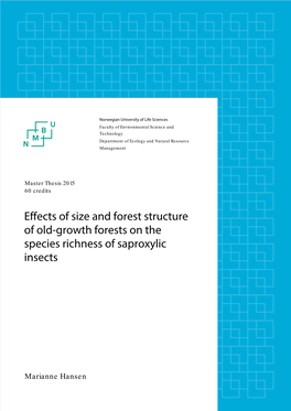 Effects of Size and Forest Structure of Old-Growth Forests on the Species