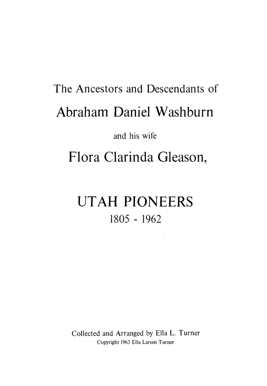 Utah Pioneers 1805 - 1962