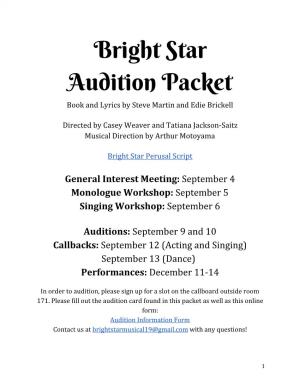 Bright Star Audition Packet