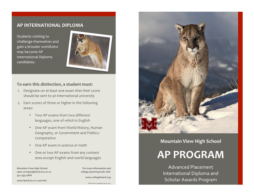 Mt. View's AP Brochure