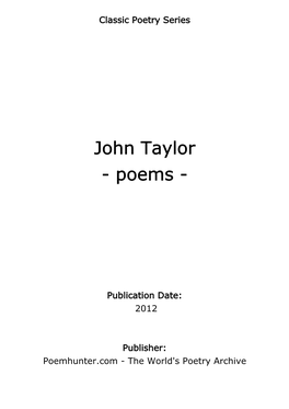 John Taylor - Poems