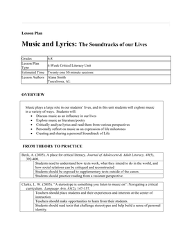 Music and Lyrics: the Soundtracks of Our Lives