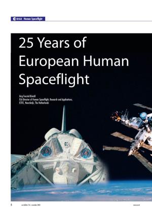 25 Years of European Human Spaceflight