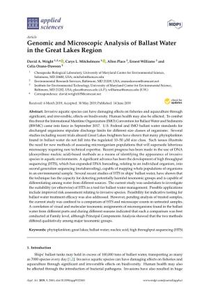 Genomic and Microscopic Analysis of Ballast Water in the Great Lakes Region