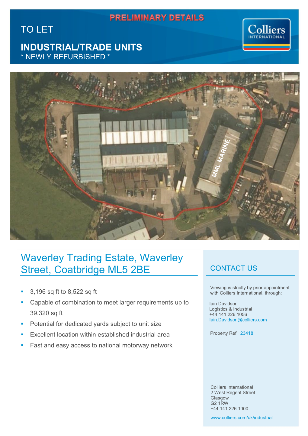 Waverley Trading Estate, Waverley Street, Coatbridge ML5 2BE CONTACT US