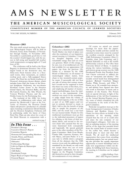 AMS Newsletter February 2003