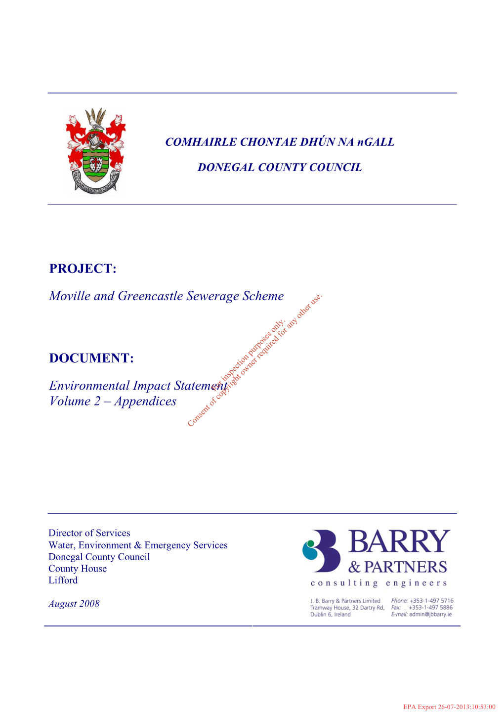 Moville and Greencastle Sewerage Scheme DOCUMENT