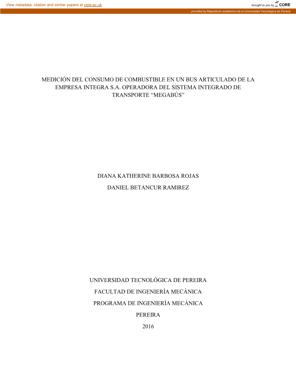 Medición Del Consumo De Combustible En Un Bus Articulado De La Empresa Integra S.A