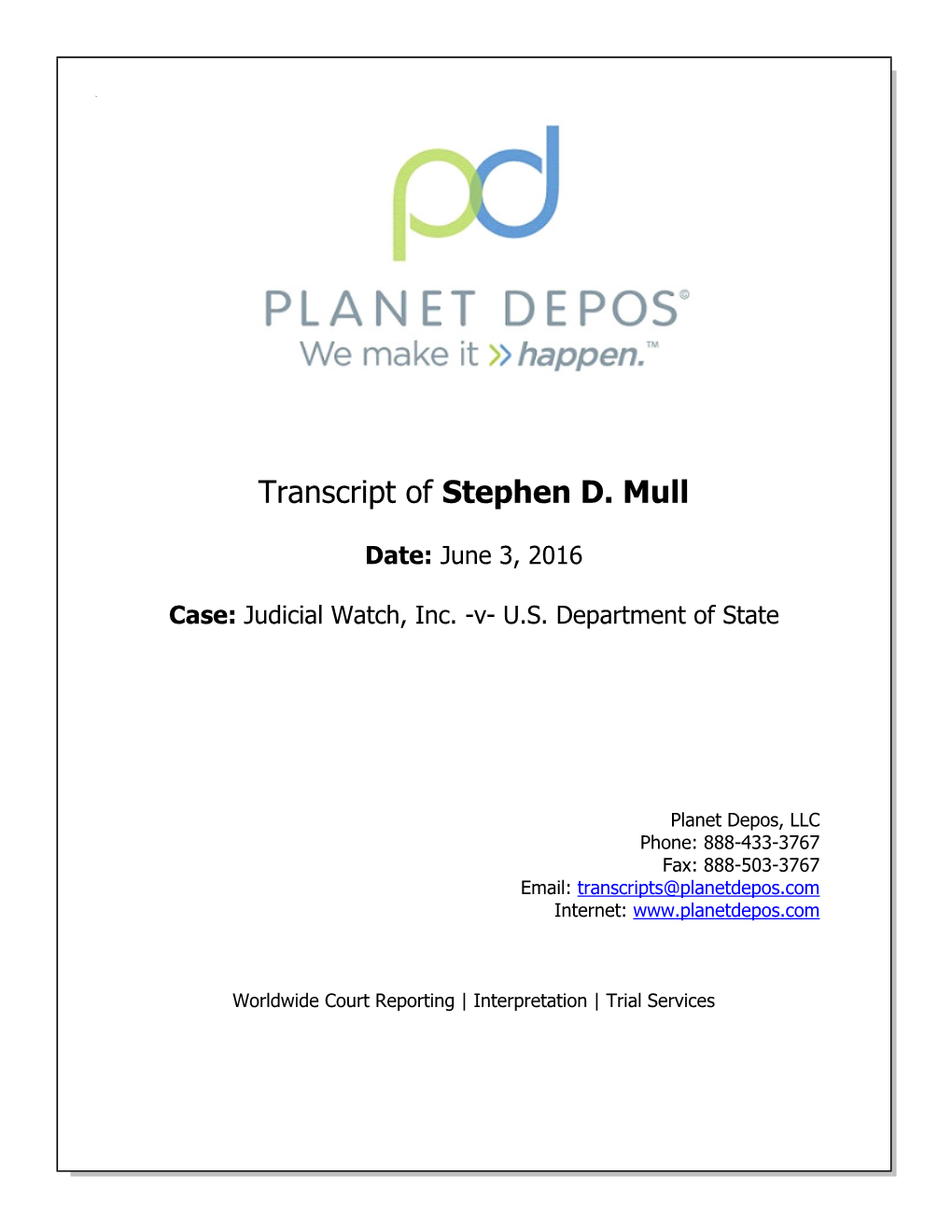 Transcript of Stephen D. Mull