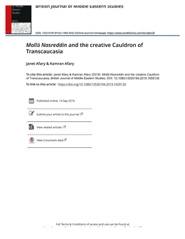 Mollā Nasreddin and the Creative Cauldron of Transcaucasia