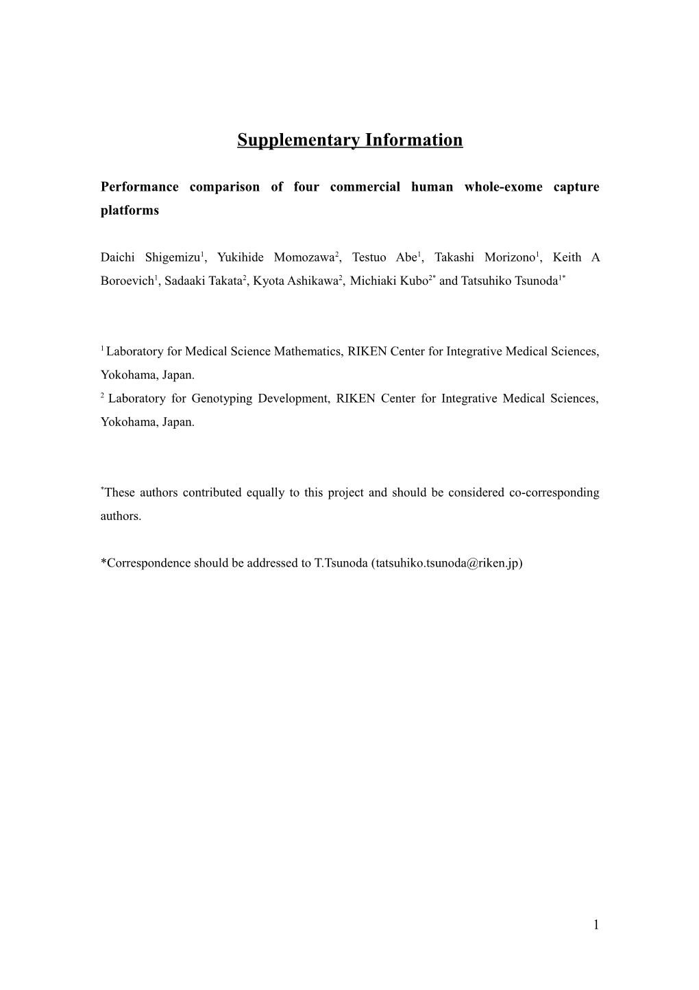 Performance Comparison of Four Commercial Human Whole-Exome Capture Platforms