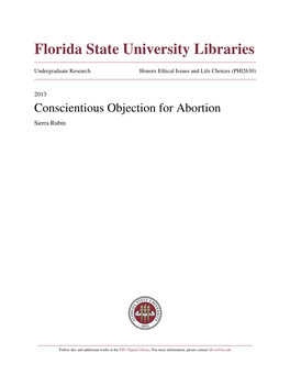 Conscientious Objection for Abortion Sierra Rubin