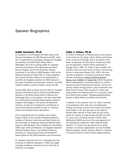 Speaker Biographies