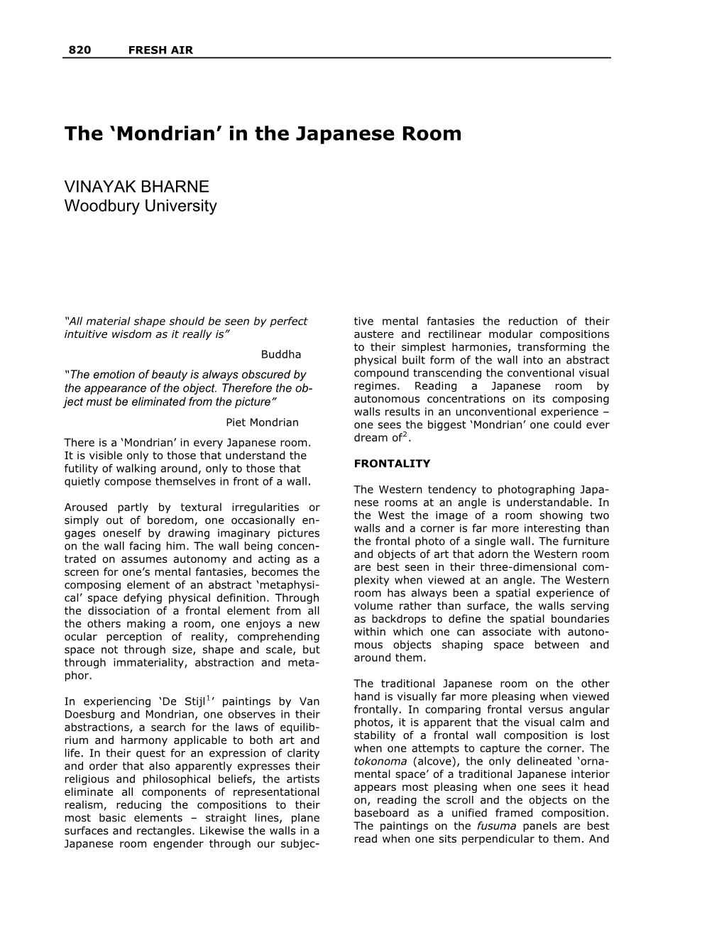 Mondrian’ in the Japanese Room