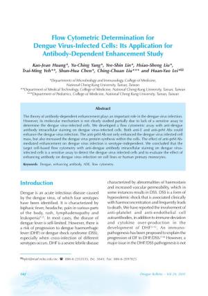 Flow Cytometric Determination for Dengue Virus-Infected Cells: Its Application for Antibody-Dependent Enhancement Study