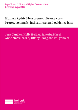 Human Rights Measurement Framework: Prototype Panels, Indicator Set and Evidence Base