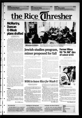 Jewish Studies Program, Minor Proposed for Fall